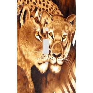  Big Cats on Brown Decorative Switchplate Cover: Home 