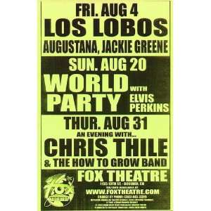  Los Lobos World Party Chris Thile Concert Poster