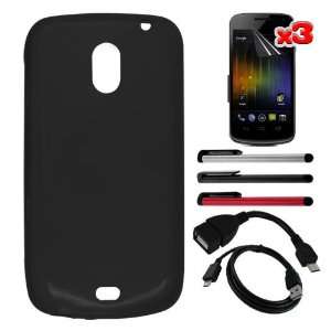 PACK) + Black TPU Gel Case Cover + Micro USB OTG Cable + USB 