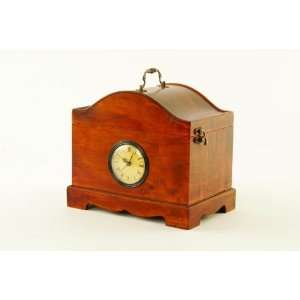  Elegant Brown Wooden Storage Chest with Clock: Home 
