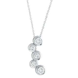   50ct Diamonds by The Yard Bezel Set Station Necklace in 14k White Gold