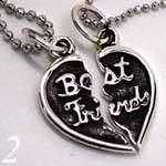   Heart Couple/Best Friends/Lovers Charm/Pendant 925 Sterling Silver