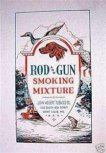 Rod And Gun Weisert Tobacco Label St Louis Old Stock  