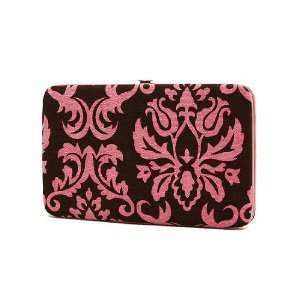  Black & Pink Damask Print Flat Clutch Wallet: Everything 