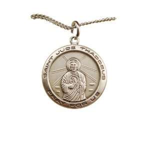   Silver St. Jude Thaddeus Patron Saint Medal on 18 inch chain: Jewelry