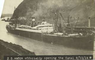 OPENING PANAMA CANAL S.S.ANCON & ORIGINAL 1914 POSTCARD  