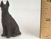 Miniature Great Dane Blk Cropped Figurine Collectible  