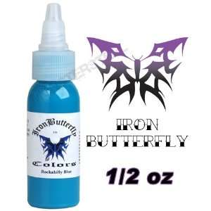  Iron Butterfly Tattoo Ink 1/2 OZ Rockabilly Blue NEW NR Health 