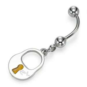  Stainless Steel Lock Piercing With Yellow Enamel: Jewelry