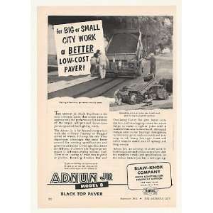  1954 Blaw Knox Adnun Jr Model 8 Black Top Paver Print Ad 