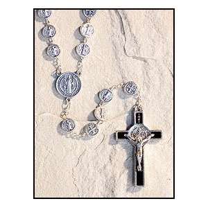 Gifts of Faith Milagros Rosary, Saint St. Benedict Medal 10mm Oxidized 
