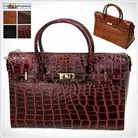 Crocodile Faux Leather Tote