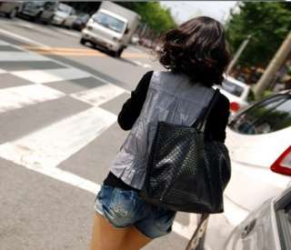 2011 New Korea Style Fashion Womens Woven Mesh Big Shoulder Bag 