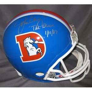  John Elway Signed Broncos Full Size Authentic Helmet   The Drive 