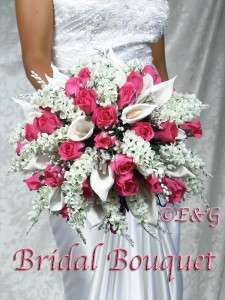   ANNA BELLE FUSCHIA Wedding Bouquets Bouquet Bridal Groom Flowers silk