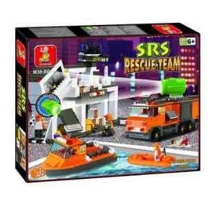  Sluban SRS Rescue Team Distribution Center 543 Pieces Lego 