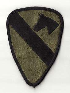 ARMY 1st CALVARY SHOULDER PATCH Green Black Horse USA Military 