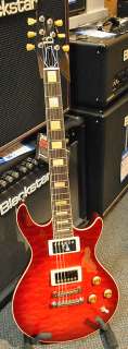 Baker B3 Fire Quilt Top Electric Guitar in Crimson Red Finish with 