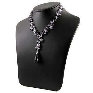   Krystals Fancy Flower Necklace, Purple and Blue, 1 ea: Jewelry