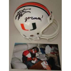 Moss Autographed Mini Helmet   Miami Hurricanes   Autographed NFL Mini 