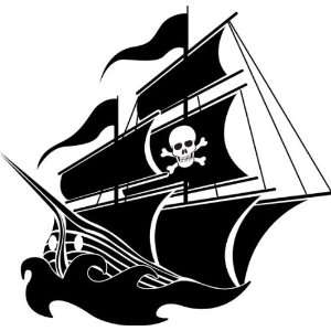  Pirate Ship Boat Removable Vinyl Wall Decal with Skull 