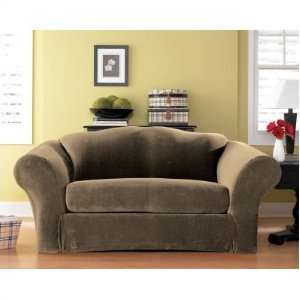   Pique Separate Seat Sofa Slipcover (Box Cushion) Fabric Garnet Home