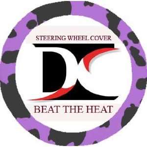  Black and purple cow steering wheel cover: Automotive
