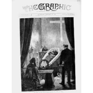  1873 Body Emperor Napoleon Lying State Coffin Fine Art 