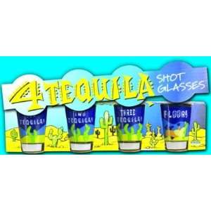 TEQUILA SHOT GLASSES 4PC DISPLAY
