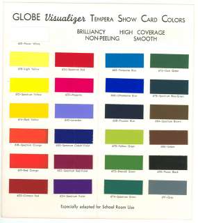 1938 GLOBE CRAYON Co. CATALOG  TEMPERA SHOW CARD COLORs  