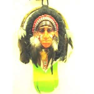   Painted Indian Chief 01 Hanging Sculpture Craftwork 