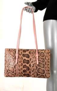   for Neiman Marcus Pink & Black Python Handbag Like Nu Condition  