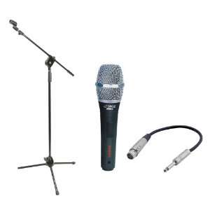  Pyle Mic and Stand Package   PDMIK5 Dynamic Cardioid 
