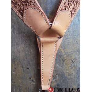   Western Leather Floral Carving Breast Collar Tack: Sports & Outdoors
