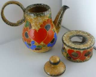 Art Deco D. Urbach ceramic teapot and warmer set (S758)  