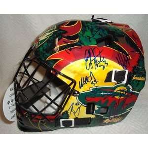   team signed *GOALIE* MASK W/COA   Autographed NHL Helmets and Masks
