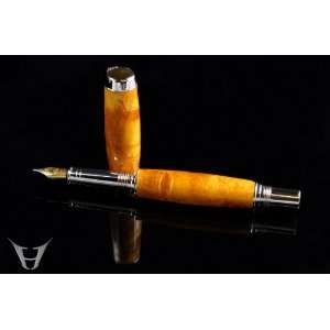   Pen Handmade By Higdon Pens in Gold Boxelder Burl: Office Products