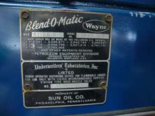 Vintage Wayne 511 Custom Blend O Matic Sunoco Gas Pump Man Cave 