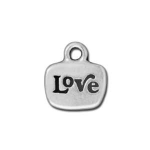   Silver Crystal Glue In LOVE Charm by TierraCast: Arts, Crafts & Sewing