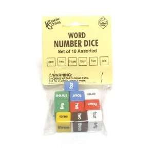  Bag of 10 Word Number Dice Assortment: Toys & Games
