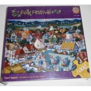 Folk Festival Town Square   1000 Piece Jigsaw Puzzle