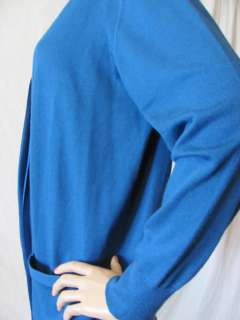 New DKNYC Womens Blue V Neck Button Casual Cardigan Sweater X Large XL 