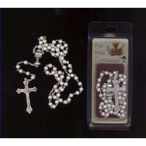  First Holy Communion White Rosary Beads
