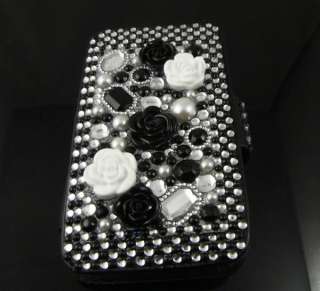   Crystal Flip leather Cover Case for iPod touch 4 4G Black BM21  