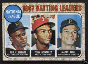 NL 1967 Batting Leaders Bob Clemente 1968 Topps Card #1  