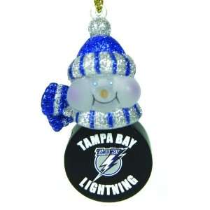   Tampa Bay Lightning LED Lighted Puck Snowmen Christmas Ornaments Home