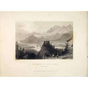  Junction Rhine Tamina Ragatz Old Print Switzerland Art 