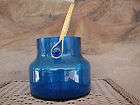 hand blown turquoise glass canister ice bucket takahashi san francisco