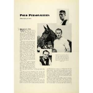  1931 Article Horse Polo Champion Players Sports Athletics 