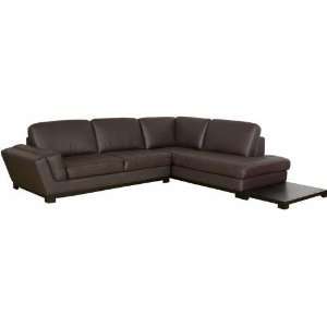  Talar Tufted Leather 2 pcs Sofa With Set In Darkbrown 